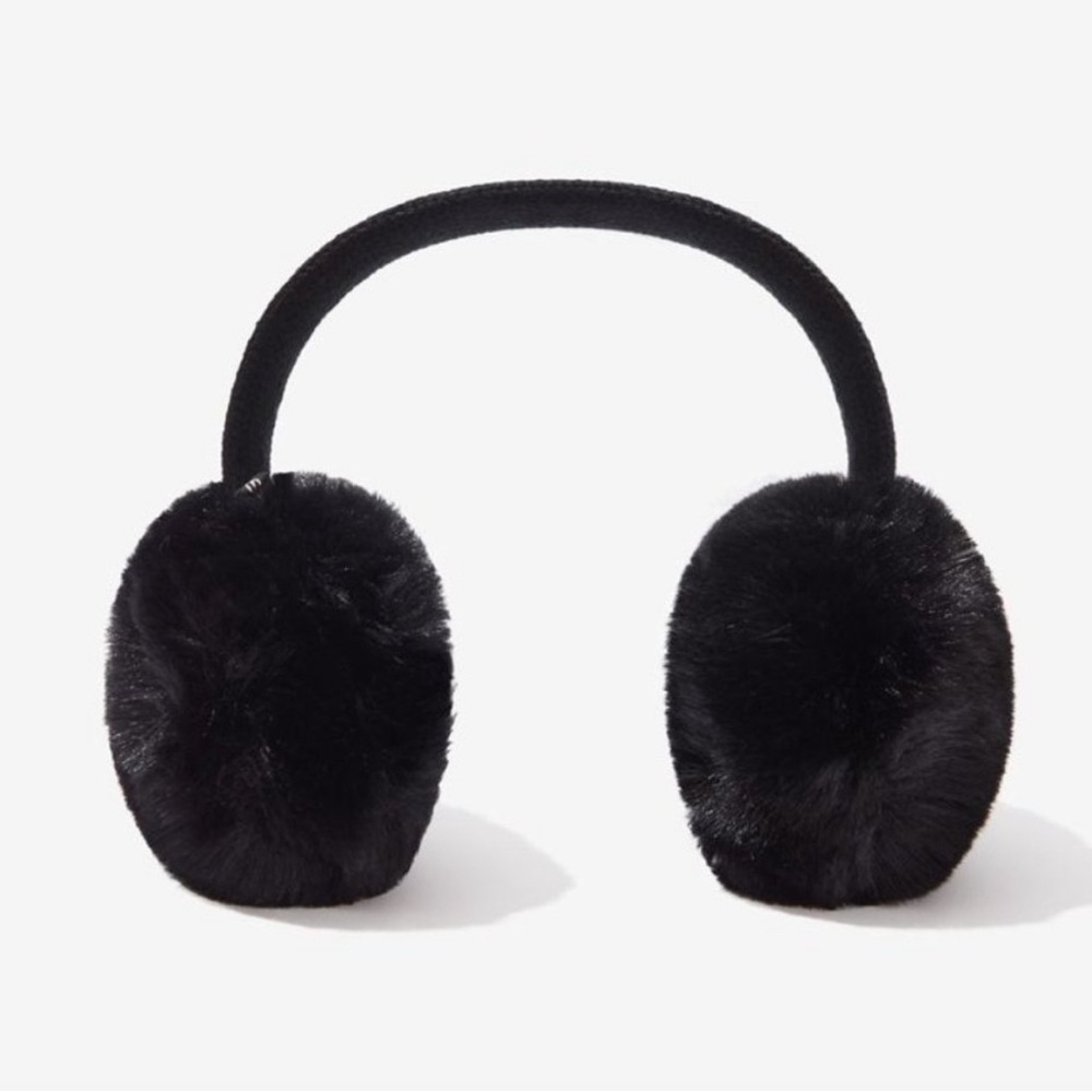 Aerosoles Black Faux Fur Earmuffs